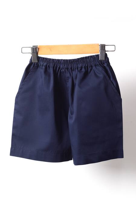 Buy Studio Y Blue Cotton Applique Aeroplane Shirt And Shorts Set Buy_Studio Y_Blue Cotton Applique Aeroplane Shirt And Shorts Set