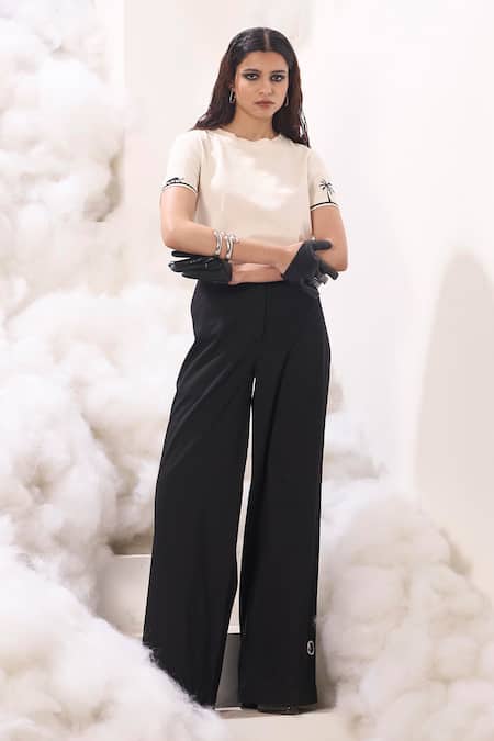 Sahil Kochhar Single Jersey Applique Embroidered Top 