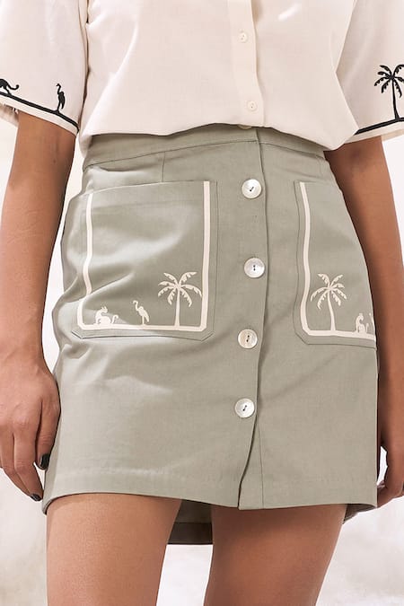 Sahil Kochhar Nora Applique Skirt 