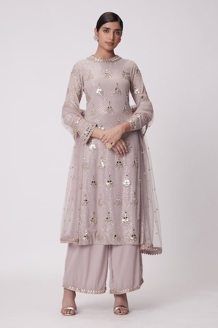 Vvani by Vani Vats Mirror Embroidered Kurta Pant Set 