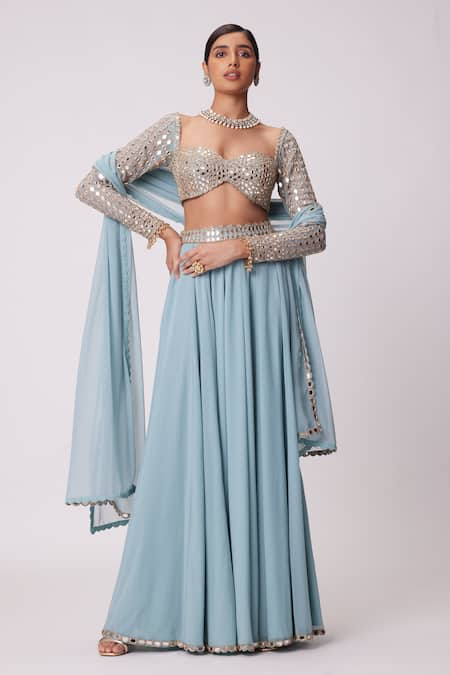 Vvani by Vani Vats Hand Embroidered Blouse Lehenga Set 