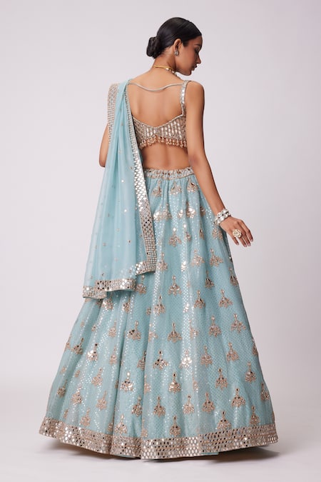 Vvani By Vani Vats Sequin & Mirror Embroidered Bridal Lehenga Set 