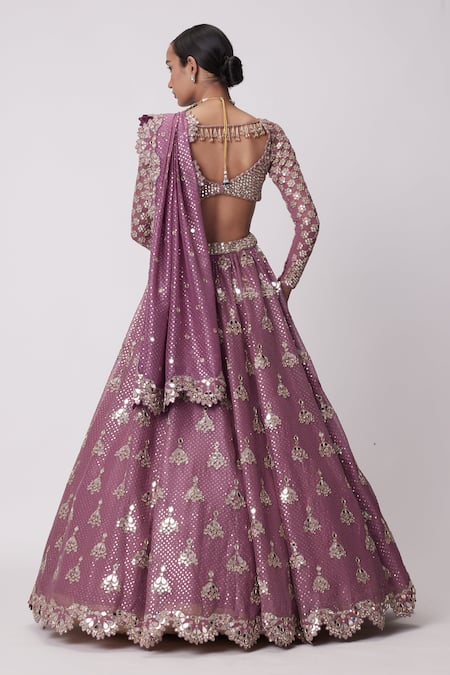 Vvani By Vani Vats Mirror Butti Work Bridal Lehenga Set 