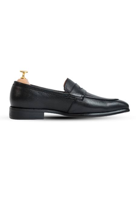 Vantier Black Ripper Grain Penny Loafers Online at Aza Fashions Vantier_Black Ripper Grain Penny Loafers _Online_at_Aza_Fashions