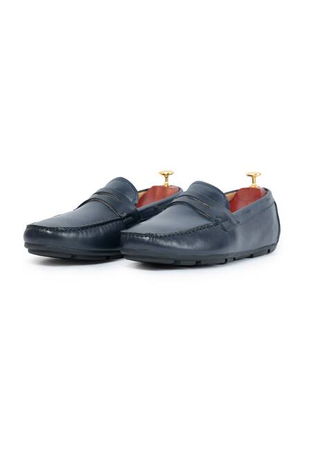Shop Vantier Blue Markchapman Driving Moccasins Online at Aza Fashions Shop_Vantier_Blue Markchapman Driving Moccasins _Online_at_Aza_Fashions