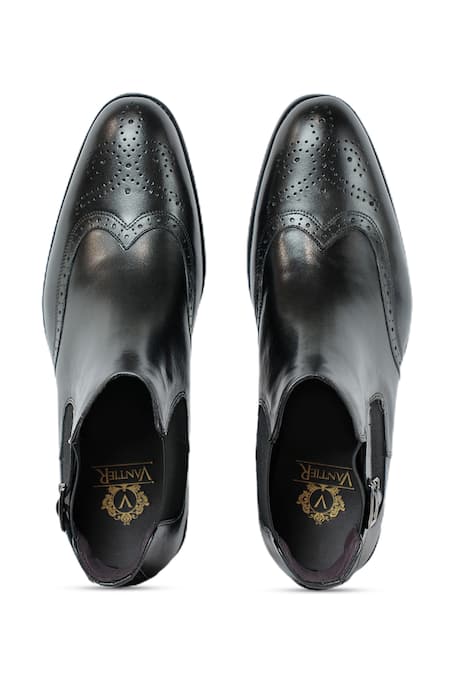 Shop Vantier Black Bows Porto Rica Chelsea Chukka Boots at Aza Fashions Shop_Vantier_Black Bows Porto Rica Chelsea Chukka Boots _at_Aza_Fashions