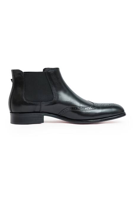 Shop Vantier Black Bows Porto Rica Chelsea Chukka Boots Online at Aza Fashions Shop_Vantier_Black Bows Porto Rica Chelsea Chukka Boots _Online_at_Aza_Fashions