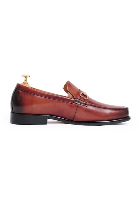 Buy_Vantier_Brown Glen Horsebit Slip-on Loafers _Online_at_Aza_Fashions