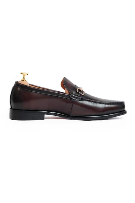 Buy Vantier Brown Buckles Leather Horsebit Slip-on Loafers Online at Aza Fashions Buy_Vantier_Brown Buckles Leather Horsebit Slip-on Loafers _Online_at_Aza_Fashions