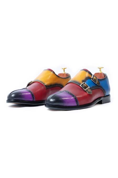 Shop Vantier Multi Color Petro Al Casa Monk Strap Shoes Online at Aza Fashions Shop_Vantier_Multi Color Petro Al Casa Monk Strap Shoes _Online_at_Aza_Fashions