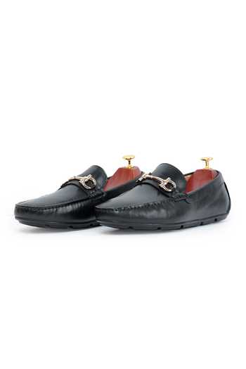 Vantier Black Buckles Leather Horsebit Slip-on Loafers Online at Aza Fashions Vantier_Black Buckles Leather Horsebit Slip-on Loafers _Online_at_Aza_Fashions