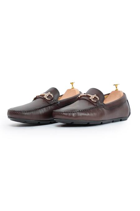 Buy Vantier Brown Horsebit Detail Leather Loafers Online at Aza Fashions Buy_Vantier_Brown Horsebit Detail Leather Loafers _Online_at_Aza_Fashions