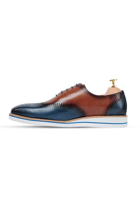 Shop_Vantier_Blue Buckles Ethen Brogue Oxford Shoes _Online_at_Aza_Fashions
