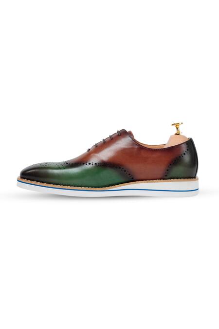 Vantier Green Buckles Ethen Brogue Leather Oxford Shoes Online at Aza Fashions Vantier_Green Buckles Ethen Brogue Leather Oxford Shoes _Online_at_Aza_Fashions