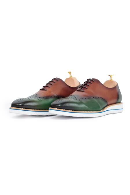 Shop Vantier Green Buckles Ethen Brogue Leather Oxford Shoes Online at Aza Fashions Shop_Vantier_Green Buckles Ethen Brogue Leather Oxford Shoes _Online_at_Aza_Fashions