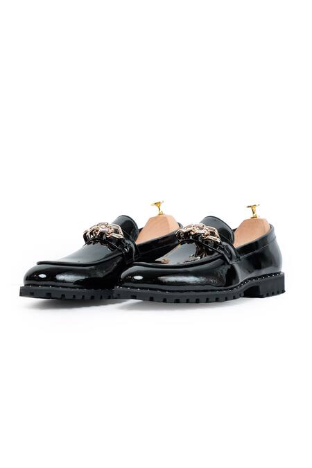 Buy Vantier Black Patent Leather Slip-on Loafers Online at Aza Fashions Buy_Vantier_Black Patent Leather Slip-on Loafers _Online_at_Aza_Fashions
