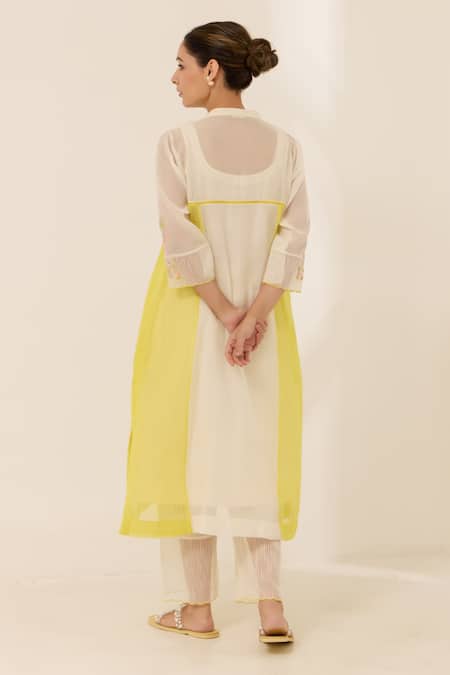 Label Mansi Nagdev Dove Panelled Kurta & Pant Set 