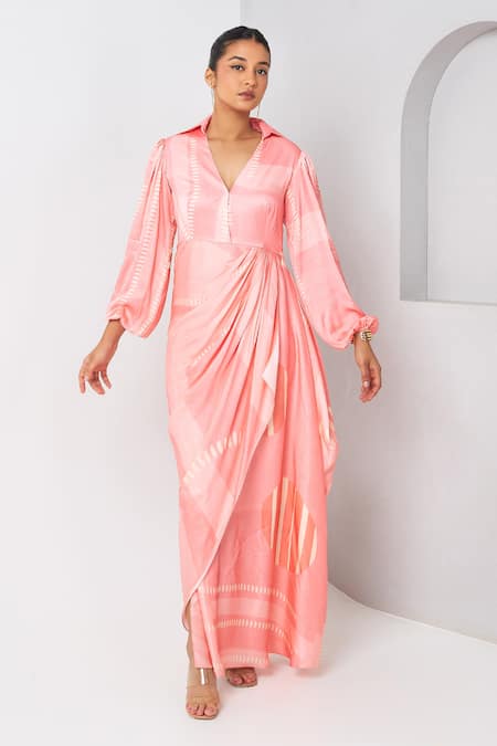 Vedika M Draped Printed Dress 