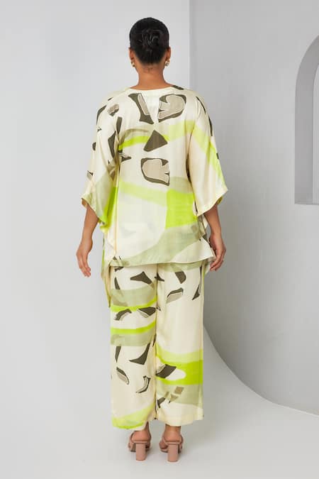 Vedika M Abstract Print Kaftan With Pant 