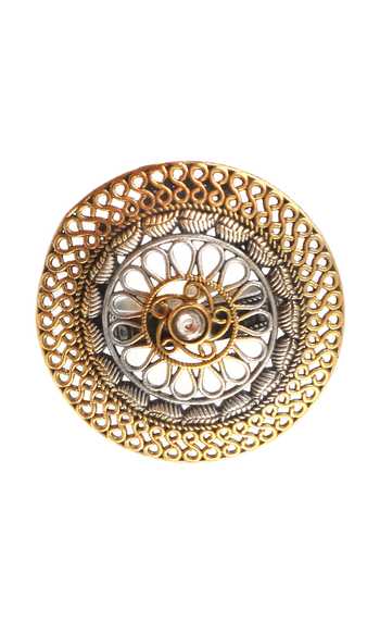 Buy_Noor_Gold Plated Dual Tone Sun Bloom Ring_Online_at_Aza_Fashions