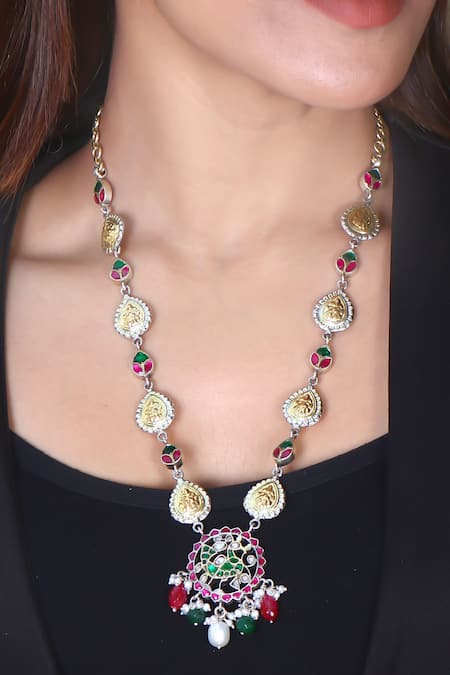 Noor Peacock Kundan Jadau Necklace 