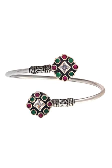 Noor Floral Cut Stone Embellished Bangle 