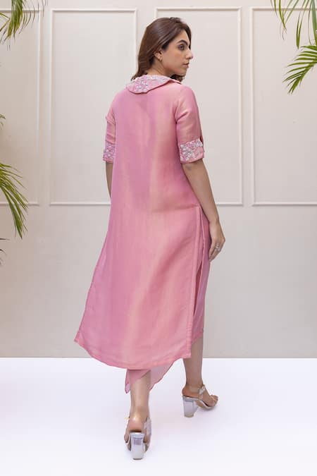 Koashee By Shubitaa Bead Embellished Jacket With Asymmetric Inner Dress 