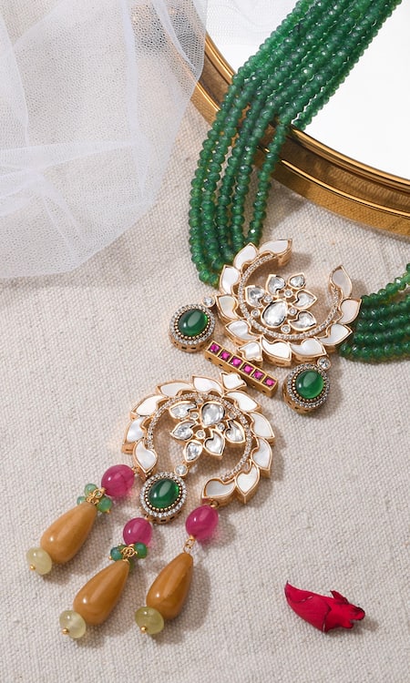 Shop Joules By Radhika Multi Color Deluxe Beaded Necklace at Aza Fashions Shop_Joules By Radhika_Multi Color Deluxe Beaded Necklace_at_Aza_Fashions
