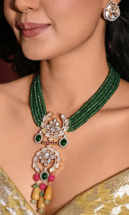 Joules By Radhika Multi Color Deluxe Beaded Necklace Online at Aza Fashions Joules By Radhika_Multi Color Deluxe Beaded Necklace_Online_at_Aza_Fashions