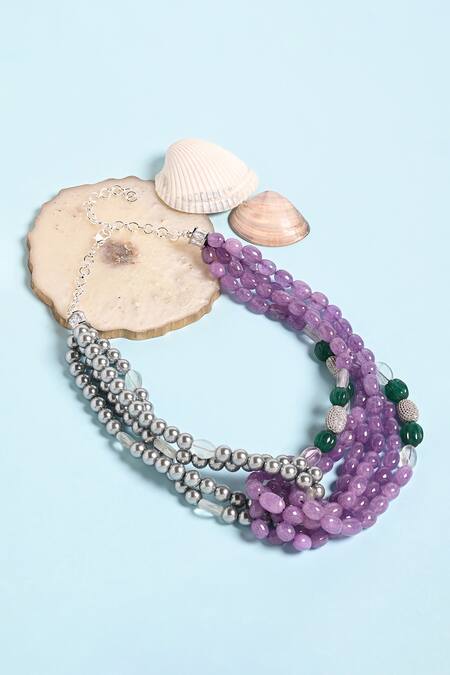 Joules by Radhika_Multi Color Beaut Colorblock Embellished Necklace_at_Aza_Fashions