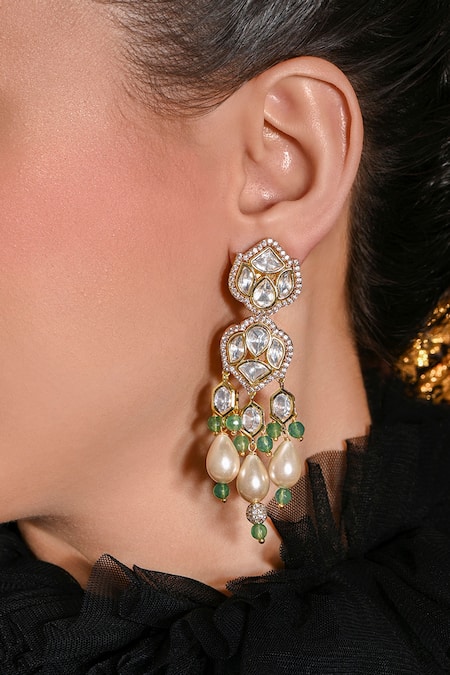 Joules By Radhika Multi Color Beads, Stones Incandescent Embellished Dangler Earrings Online at Aza Fashions Joules By Radhika_Multi Color Beads, Stones Incandescent Embellished Dangler Earrings _Online_at_Aza_Fashions