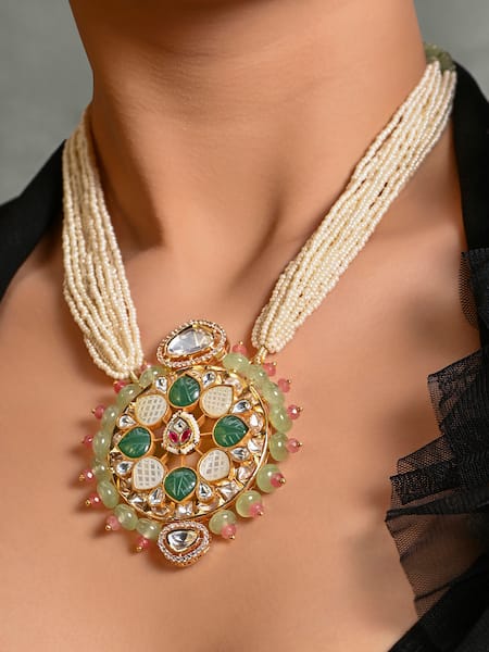 Joules by Radhika_Multi Color Wondrous Beaded Necklace_Online_at_Aza_Fashions