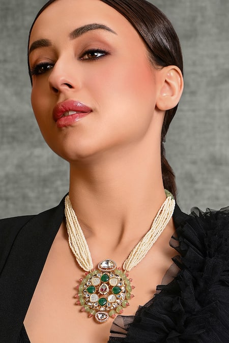 Shop_Joules by Radhika_Multi Color Wondrous Beaded Necklace_Online_at_Aza_Fashions