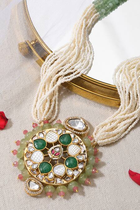 Joules by Radhika_Multi Color Wondrous Beaded Necklace_at_Aza_Fashions