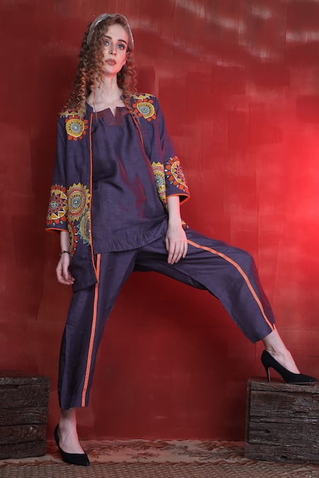 Sunita Nagi Mandala Aari Embroidered Jacket Pant Set 