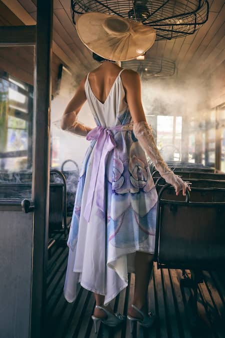 Tabeer India Chanderi Floral Print Tunic Dress 