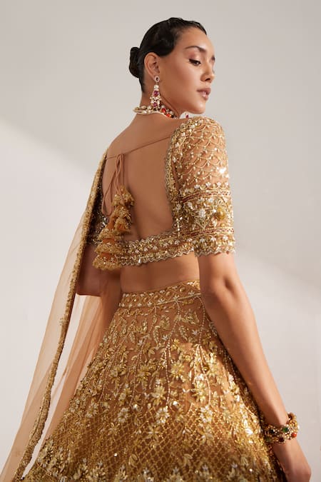 Ruchika Hurria Sequin Embroidered Bridal Lehenga Blouse Set 