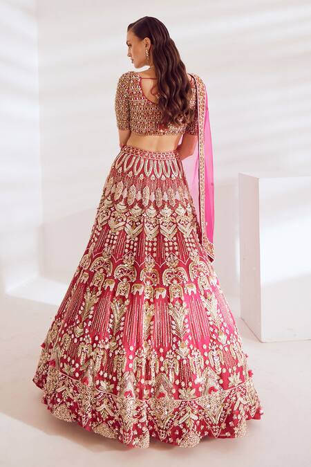Ruchika Hurria Pearl Embroidered Bridal Lehenga Set 