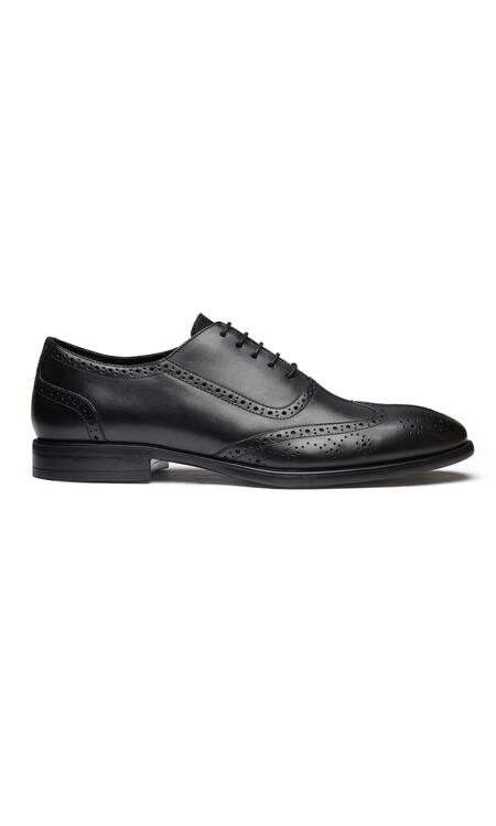 Dang Shoes_Black Brogue Pattern Lace-up Shoes _Online_at_Aza_Fashions