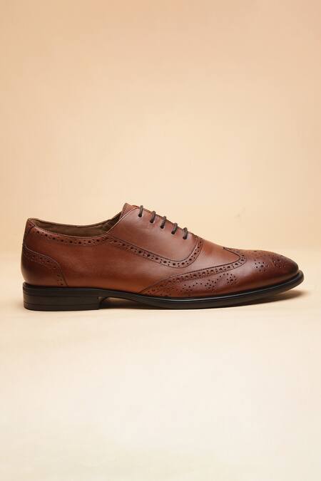 Dang Shoes_Brown Atom Brogue Eve Shoes _Online_at_Aza_Fashions