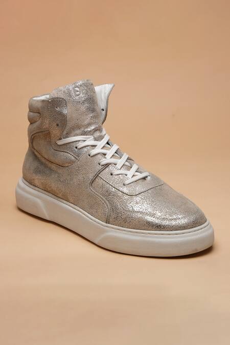 Shop_Dang Shoes_Gold Chrome High Top Sneakers_at_Aza_Fashions
