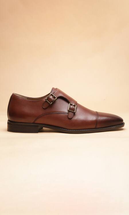 Dang Shoes_Brown Boncourt Double Strap Shoes _Online_at_Aza_Fashions