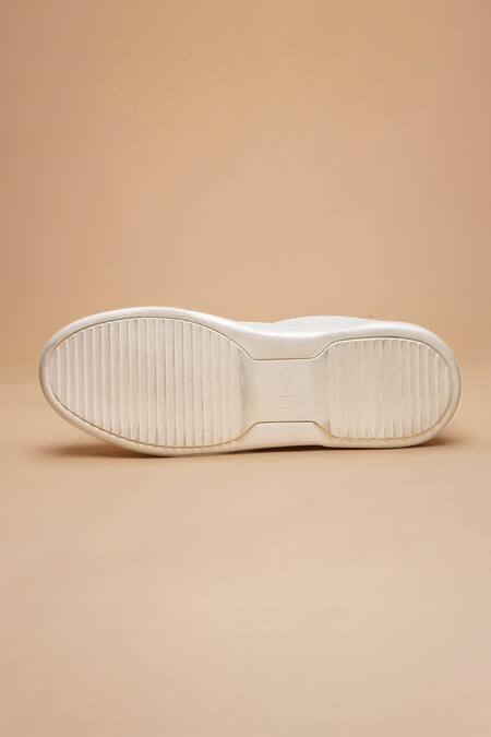 Buy_Dang Shoes_White Designer Round Toe Sneakers _Online_at_Aza_Fashions