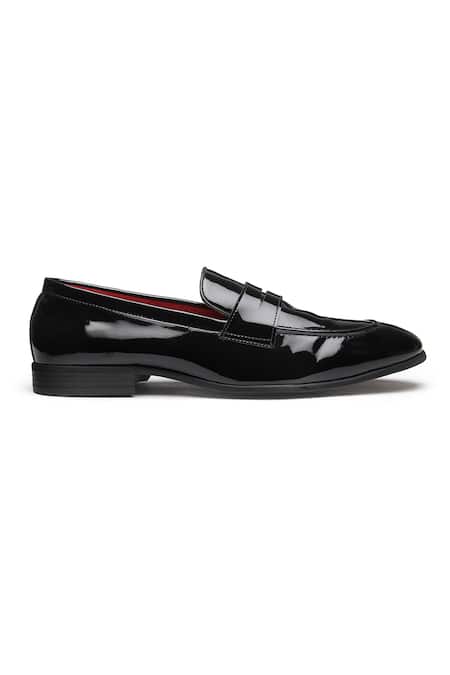 Dang Shoes_Black Cutwork Penny Loafers _Online_at_Aza_Fashions