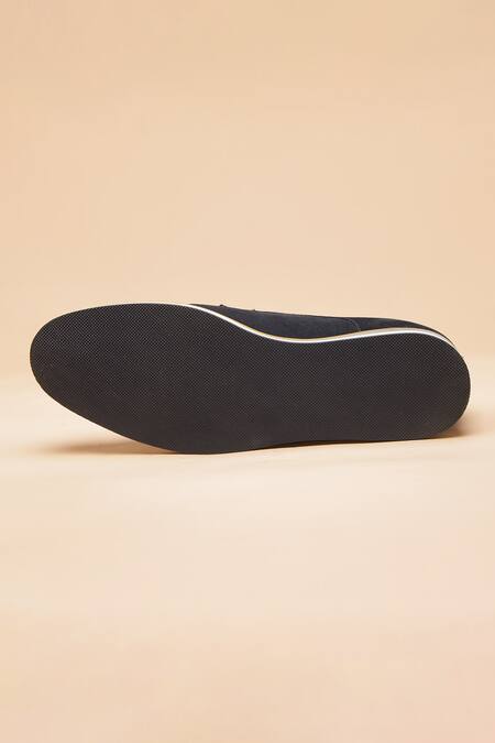 Buy_Dang Shoes_Blue Stitchline Thread Navy Embroidered Shoes _Online_at_Aza_Fashions