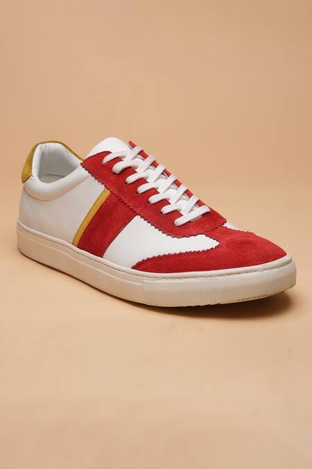 Shop_Dang Shoes_Red Colorblock Designer Shoes _at_Aza_Fashions