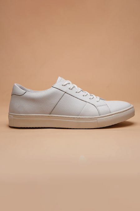 Dang Shoes_White Stitchline Thread Embroidered Shoes _Online_at_Aza_Fashions