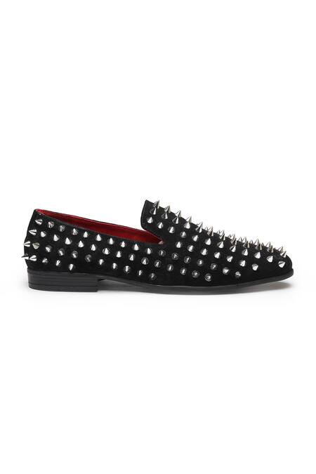 Dang Shoes_Black Spike Embellished Designer Shoes _Online_at_Aza_Fashions