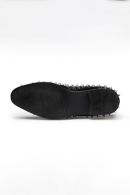 Buy_Dang Shoes_Black Spike Embellished Designer Shoes _Online_at_Aza_Fashions