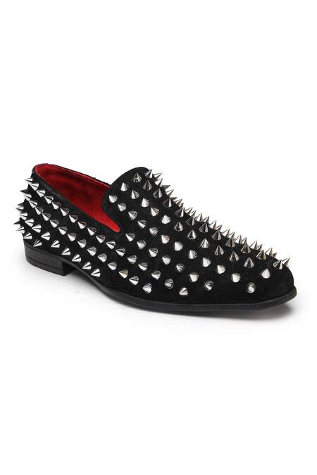 Shop_Dang Shoes_Black Spike Embellished Designer Shoes _at_Aza_Fashions